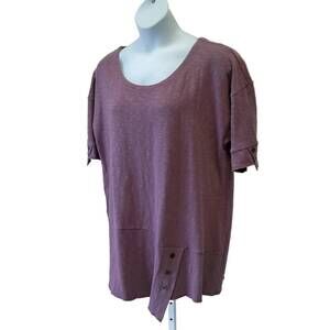 NEW CHALET ET CECI women's kasey cotton short sleeve top in violet